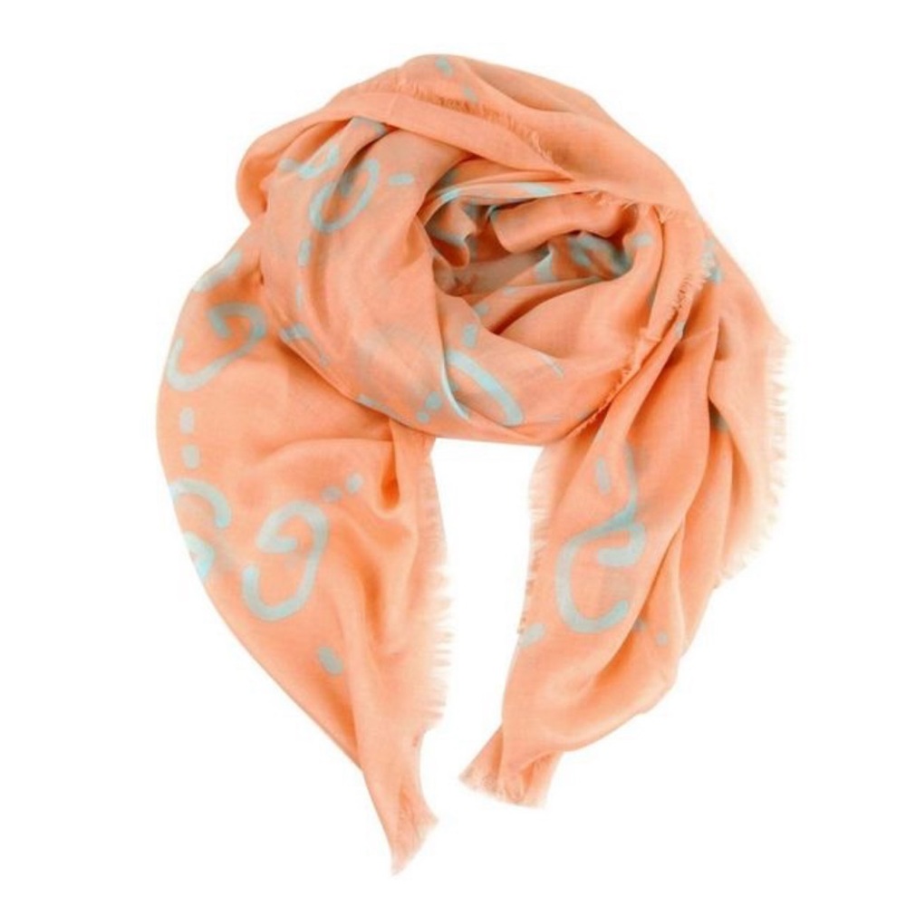 Gucci Women's Pink gg Modal Silk Large Scarf Shawl
